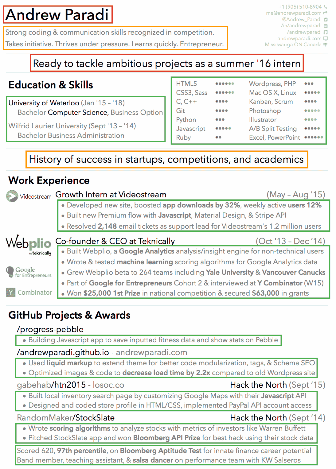 Resume 5.0 through the lens of thesis.